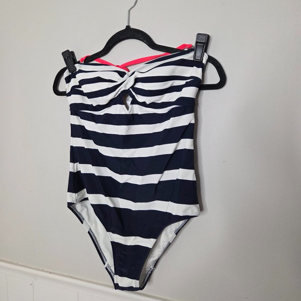 TED BAKER 'Cirana' Textured Bandeau One-Piece Swimsuit